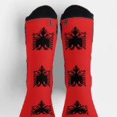 アルバニア州旗を持つ陸上クルーソック ソックス (上部)