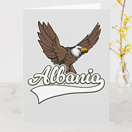 アルバニア旅行ロゴ カード (黄色い花)