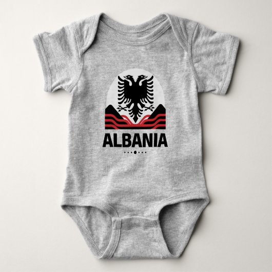 アルバニア欧州連合 ベビーボディスーツ (正面)
