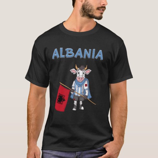 アルバニア牛 アルバニア ファン Tシャツ (正面)