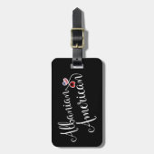 アルバニア系アメリカ人の絡み合ったハートラゲージタグ ラゲッジタグ (正面縦)