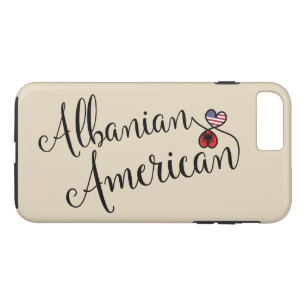 アルバニア系アメリカ人の絡み合ったハート携帯電話ケース iPhone 8 PLUS/7 PLUSケース