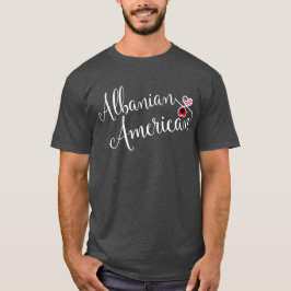 アルバニア系アメリカ人ハート Tシャツ