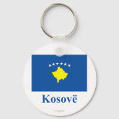 アルバニア語で名前を持つコソボ国旗 キーホルダー (正面)