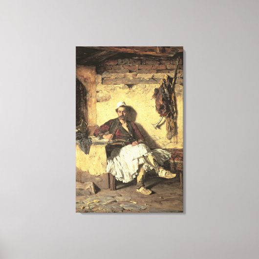 アルバニア語センティネル休息(アーナウエティ) (油オンcanva) キャンバスプリント (正面)