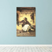 アルバニア語センティネル休息(アーナウエティ) (油オンcanva) キャンバスプリント (インサイチュ (ウッドフロア))