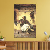 アルバニア語センティネル休息(アーナウエティ) (油オンcanva) キャンバスプリント (インサイチュ (リビング))