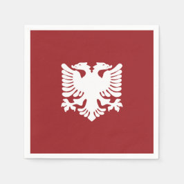 アルバニア赤と白イーグル紙ナプキンス スタンダードカクテルナプキン
