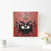 アルバニア軍服 スクエア壁時計 (ホーム)