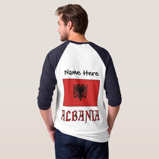 アルバニア アルバニア国旗 オーダーメイド Tシャツ (裏面フル)