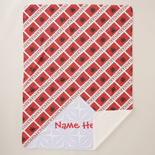 アルバニア アルバニア国旗 タイル 赤 カスタマイズ シェルパブランケット (正面)