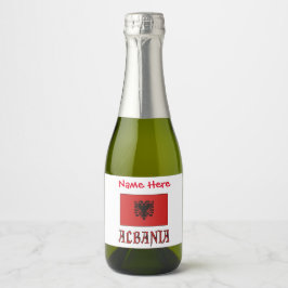 アルバニア アルバニア国旗 赤 カスタマイズ スパークリングワインラベル