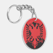 アルバニア・ゴールデンイーグルアルバニア国家動物国旗 キーホルダー (正面左)