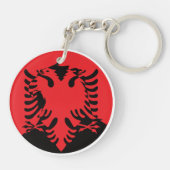 アルバニア・ゴールデンイーグルアルバニア国家動物国旗 キーホルダー (裏面)