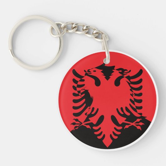 アルバニア・ゴールデンイーグルアルバニア国家動物国旗 キーホルダー (正面)