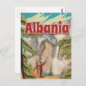 アルバニア・ヴィンテージ旅行ポスター ポストカード (正面/裏面)