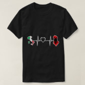 アルバニアItalyハートビートアルイタリアンバニア国旗T-Sh Tシャツ (デザイン正面)