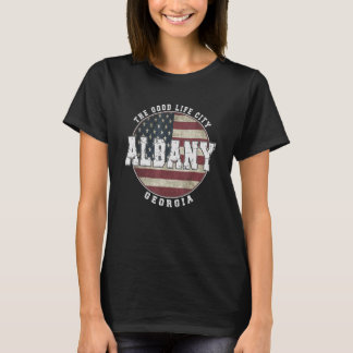 アルバニージョージアヴィンテージアメリカ国旗 Tシャツ