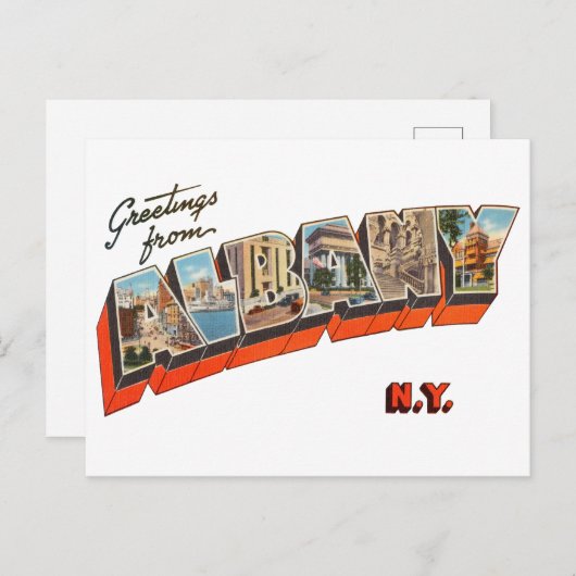 アルバニーニューヨークからの挨拶 ポストカード (正面/裏面)
