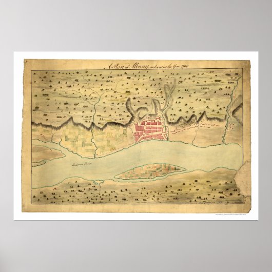 アルバニーニューヨークアーリーマップ1758 ポスター (正面)