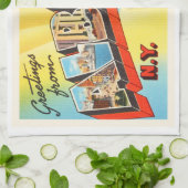 アルバニーニューヨークNYの古いヴィンテージ旅行記念品 キッチンタオル (折り畳み)