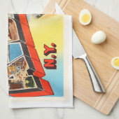 アルバニーニューヨークNYの古いヴィンテージ旅行記念品 キッチンタオル (四つ折り)