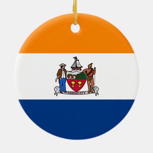 アルバニー国旗（ニューヨーク） セラミックオーナメント (裏面)