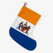 アルバニー国旗（ニューヨーク） ラージクリスマスストッキング (正面 (吊り時))