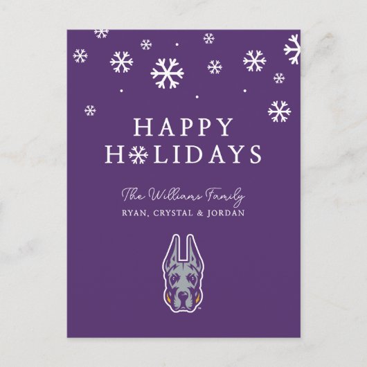 アルバニー大学のグレートデンマスコット頭 シーズンポストカード (正面)