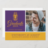 アルバニー大学のグレートデンマスコット頭 招待状 (正面/裏面)