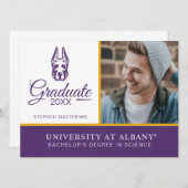 アルバニー大学のグレートデンマスコット頭 招待状 (正面/裏面)