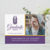 アルバニー大学のグレートデンマスコット頭 招待状 (スタンド正面)