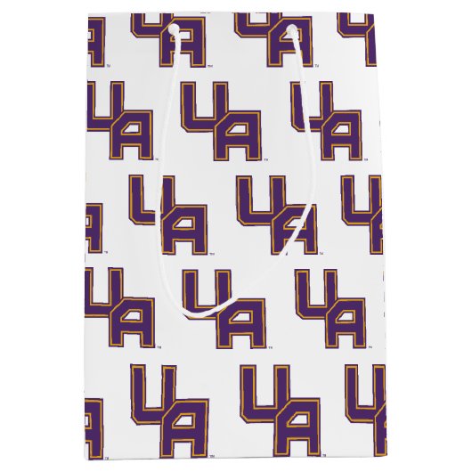 アルバニー大学イニシャルロゴ ミディアムペーパーバッグ (正面)