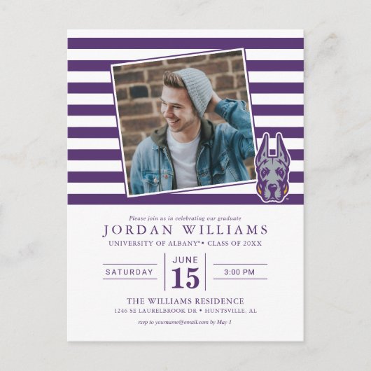 アルバニー大学グレートデンマスコットヘッド 案内ポストカード (正面)