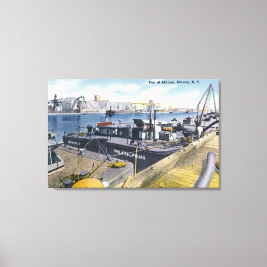 アルバニー港の眺め、SSイロコイ キャンバスプリント (正面)