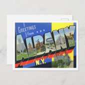 アルバニー，ニューヨークヴィンテージビッグ文字はがき ポストカード (正面/裏面)