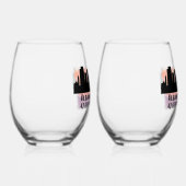 アルバニーNYシティスカイラインビール ステムなしワイングラス (右)