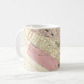 アルバニーNY (1874年)のヴィンテージの地図 コーヒーマグカップ (正面左)