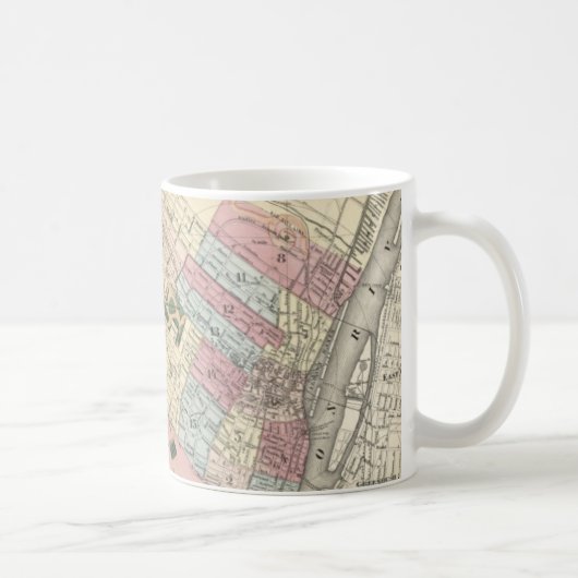 アルバニーNY (1874年)のヴィンテージの地図 コーヒーマグカップ (右)