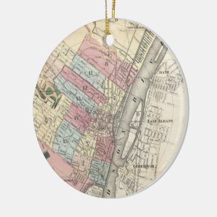 アルバニーNY (1874年)のヴィンテージの地図 セラミックオーナメント