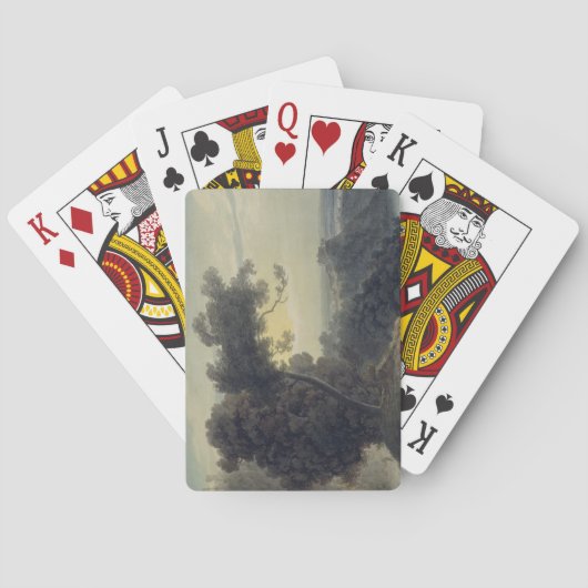 アルバノ湖と城ガンドルフォ， c.1783-85 トランプ (裏面)