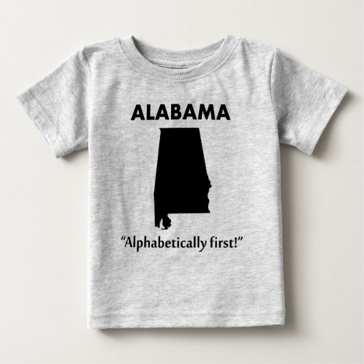 アルババマ - アルファベット順で最初 ベビーTシャツ (正面)