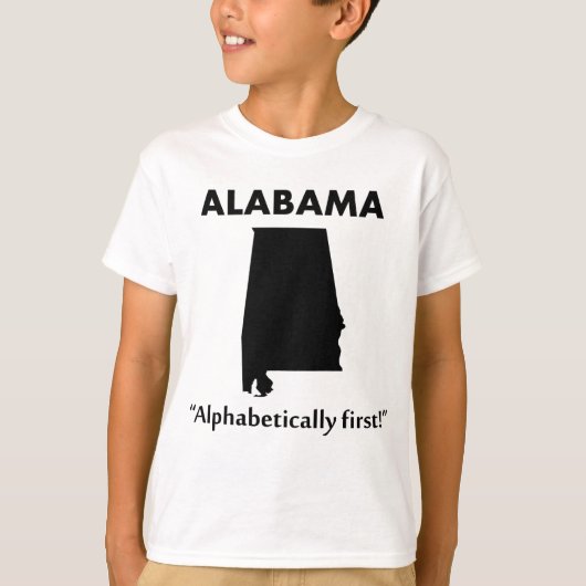 アルババマ - アルファベット順で最初 Tシャツ (正面)