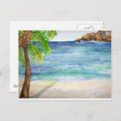 アルバビーチウィズパームツリー ポストカード (正面/裏面)