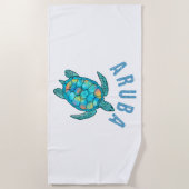 アルバビーチシーカメイラストレーション ビーチタオル (正面)