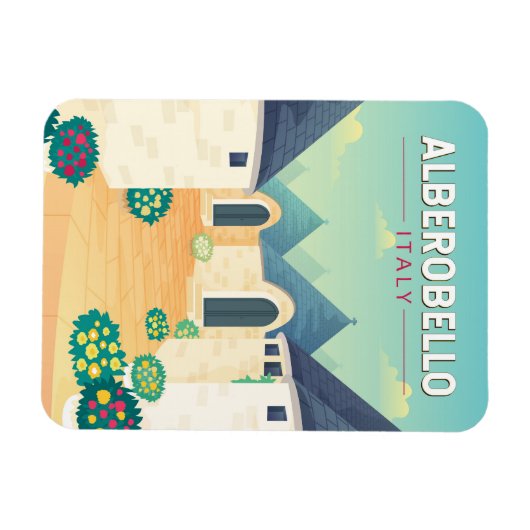 アルバベロイタリア旅行アートヴィンテージ マグネット (横)