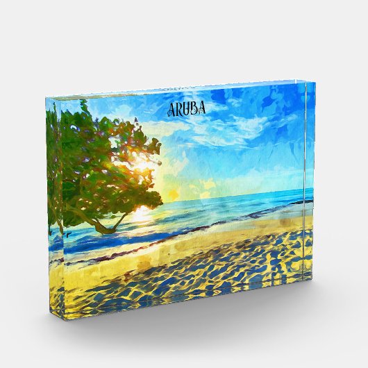 アルバミニマルアイランドカリブのビーチシーナリー フォトブロック (左)