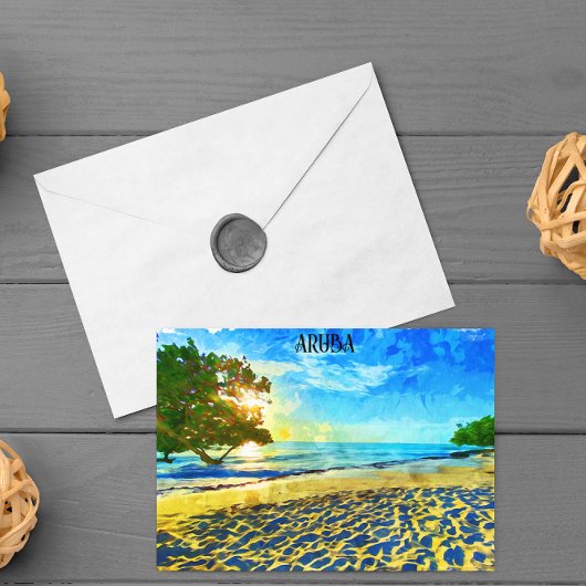 アルバミニマルアイランドカリブのビーチシーナリー ポストカード