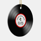 アルバムのクリスマスパーソナライズされたを記録 セラミックオーナメント (右)