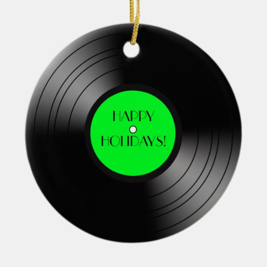 アルバムのハッピーホリデーを記録 セラミックオーナメント (正面)